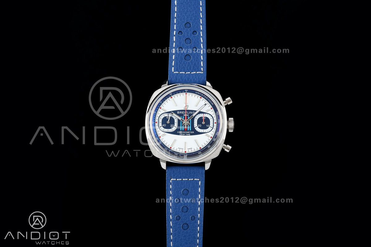 Top Time B01 Racing BLSF 1:1 Best Edition Black/Blue Gulf Dial on Blue Leather Strap A7750